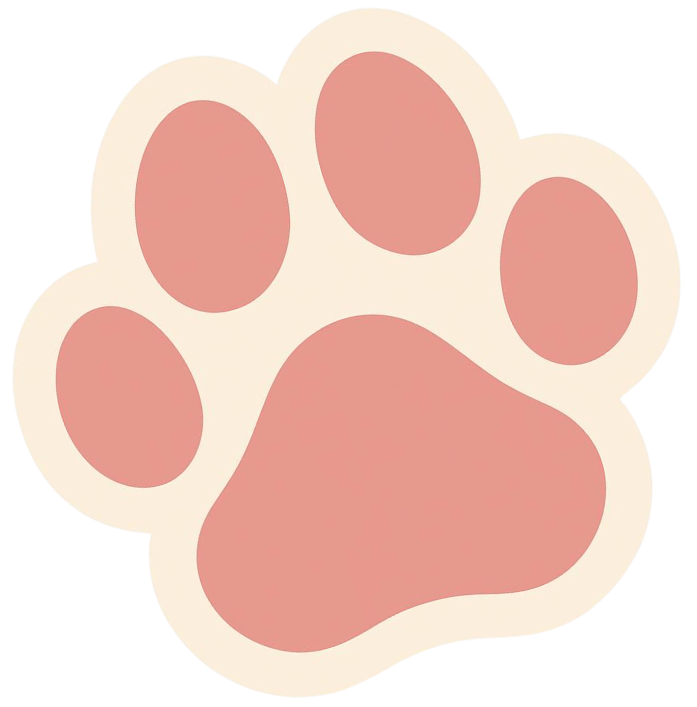 Coloured paw print